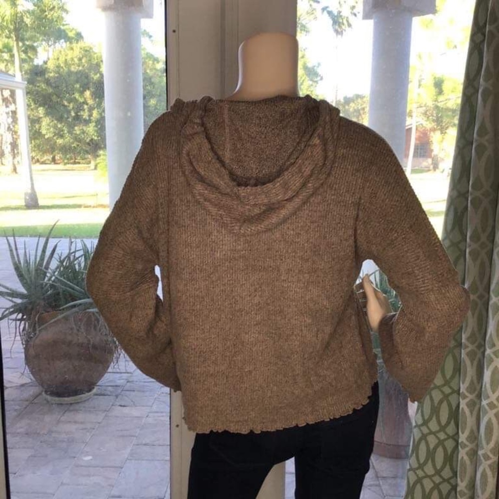 Mocha Ribbed hooded top - Picture 11 of 12
